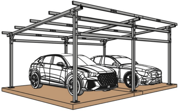 Метална конструкция за навес гараж, бунгало или малка къща