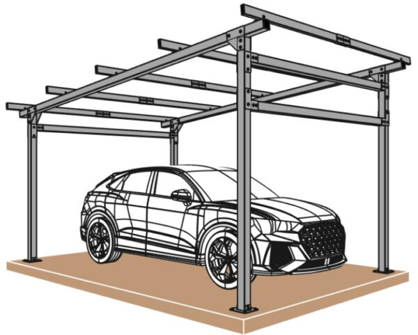 Метална конструкция за навес гараж, бунгало или малка къща