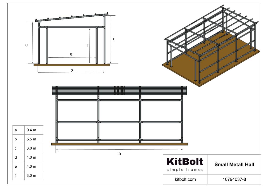 Метална конструкция за навес гараж, бунгало или малка къща